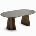 Måne Lamel Spisebord M.Tillægsplader - Smoked Eg Ø120-165-210 cm