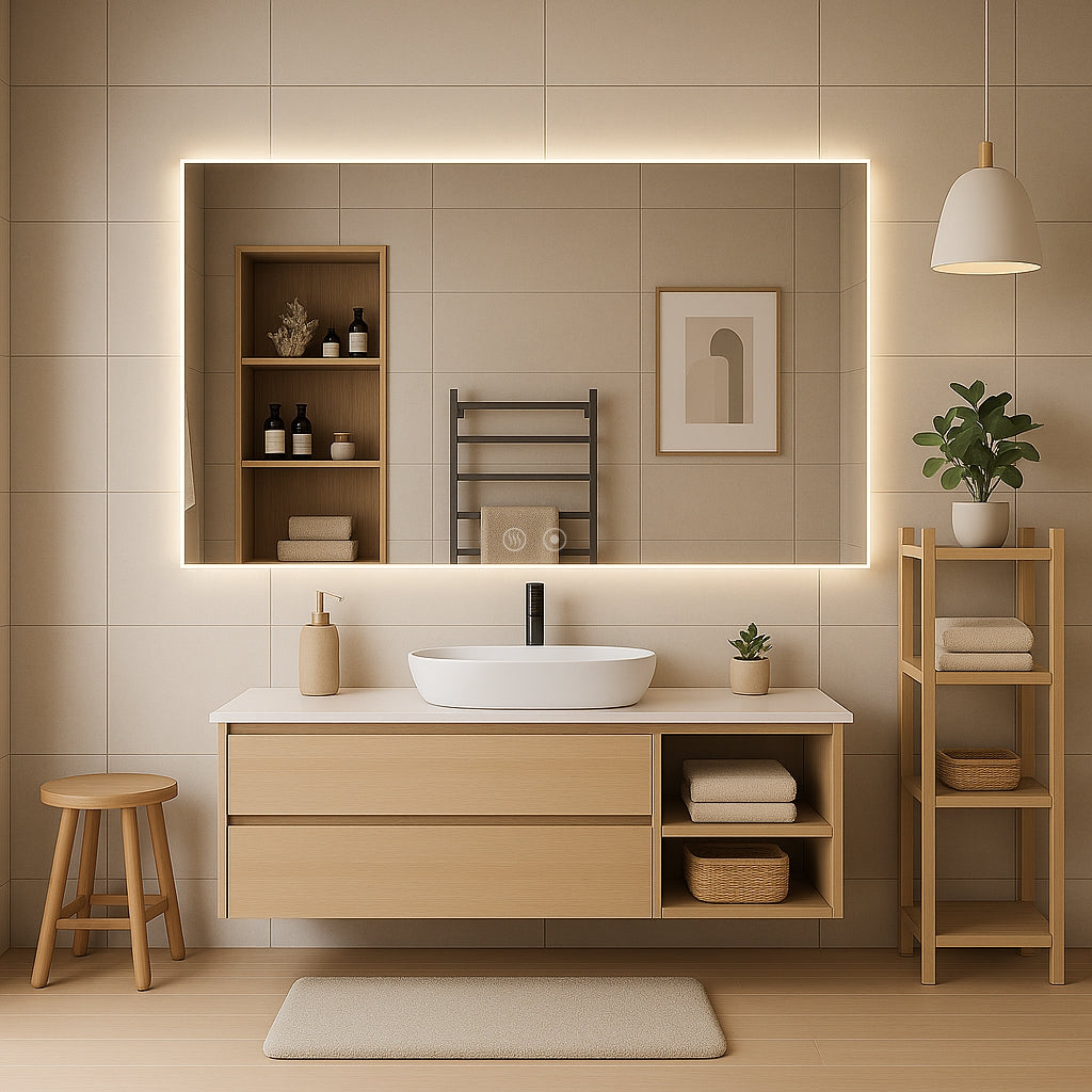 Rektangulaertspejlmedlysogantidug-140x80cm