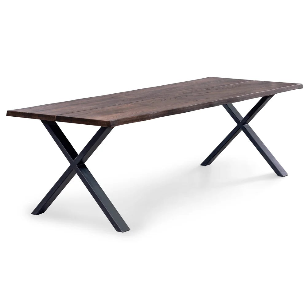 Susan plankebord - 240x95 cm - i smoked eg med krydsben -